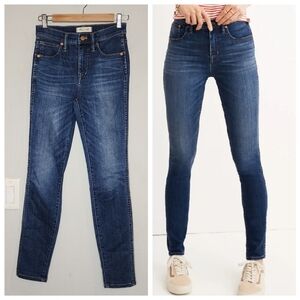Madewell 10" High-Rise Skinny Jeans Danny Wash Tencel Denim Stretch Size 25
